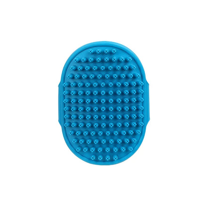 Cat Grooming Comb Dog Bath Brush Pet Grooming Shedding Soothing Massage Rubber Bristles Comb with Adjustable Ring Handle