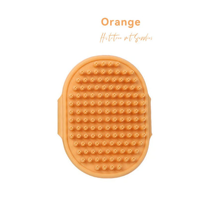 Cat Grooming Comb Dog Bath Brush Pet Grooming Shedding Soothing Massage Rubber Bristles Comb with Adjustable Ring Handle